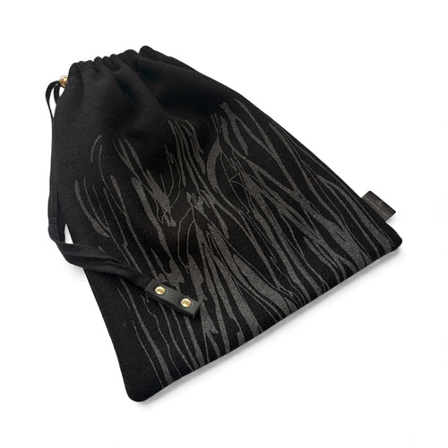 Silkscreen Printed Harris Tweed Drawstring Bag