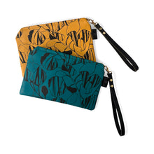 Load image into Gallery viewer, Silkscreen Printed Leather and Harris Tweed Clutch Bag