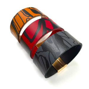 Silkscreen Printed Leather Cuff