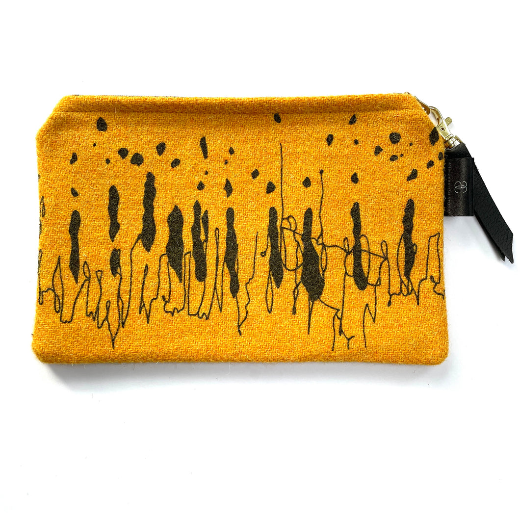 Amelia Silkscreen Printed Harris Tweed Pouch