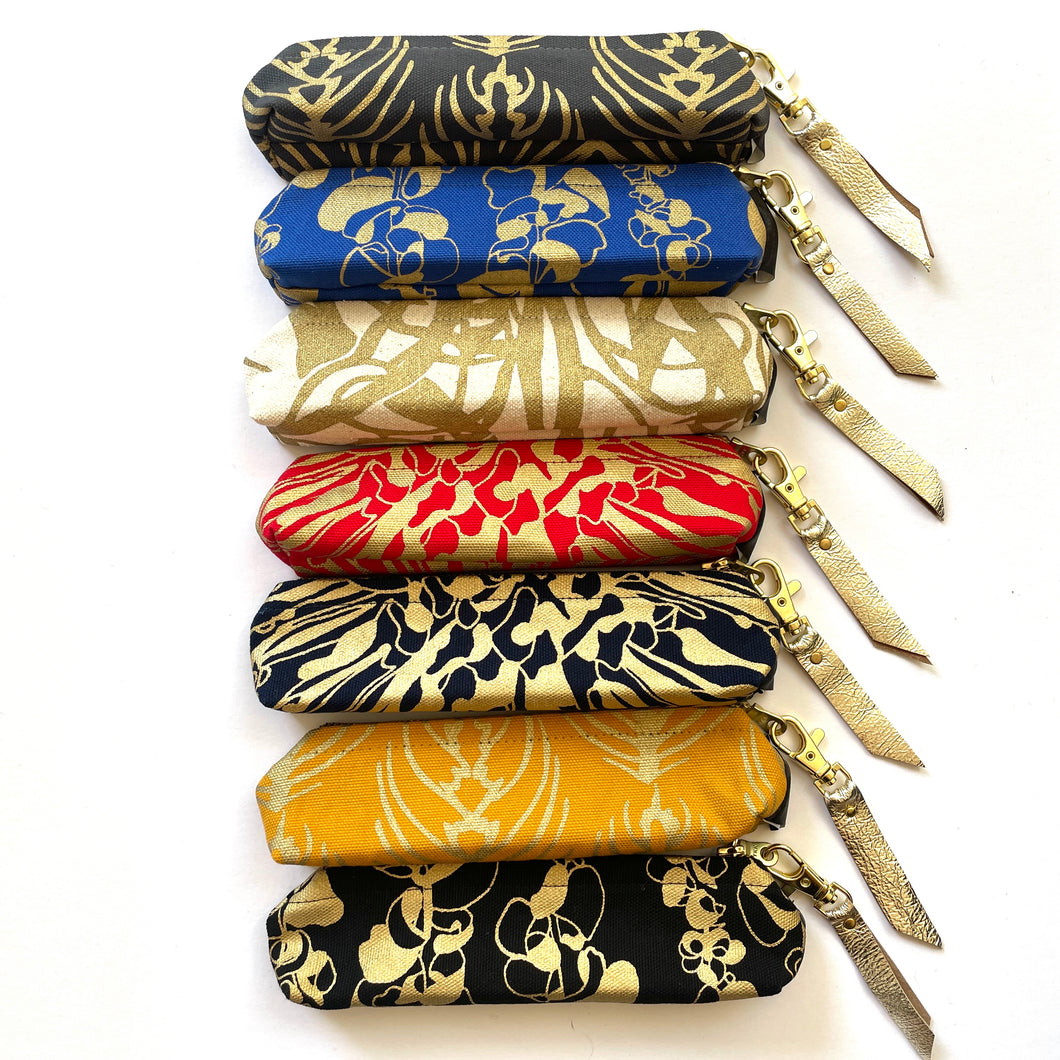 Poppy Silkscreen Printed Cotton Pouch